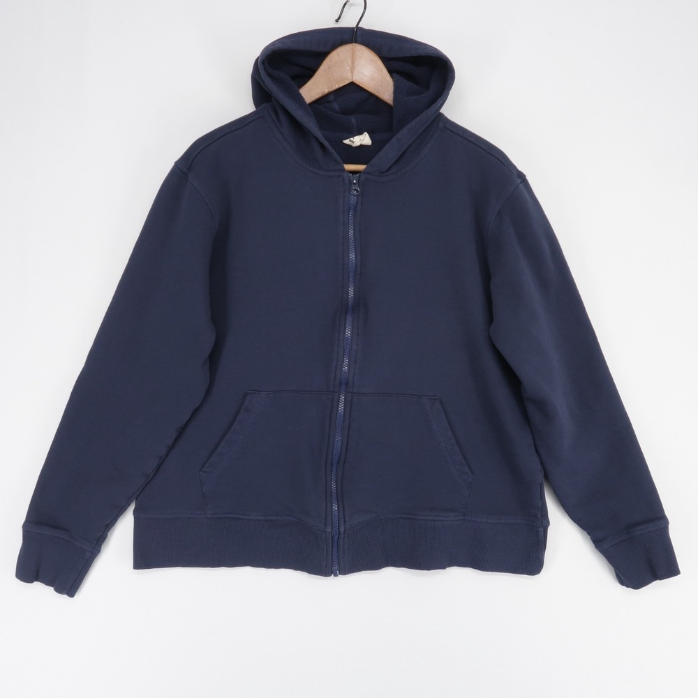 Pact Brushed Fleece Hoodie Womens XL Navy Blue Full Zip Organic Cotton